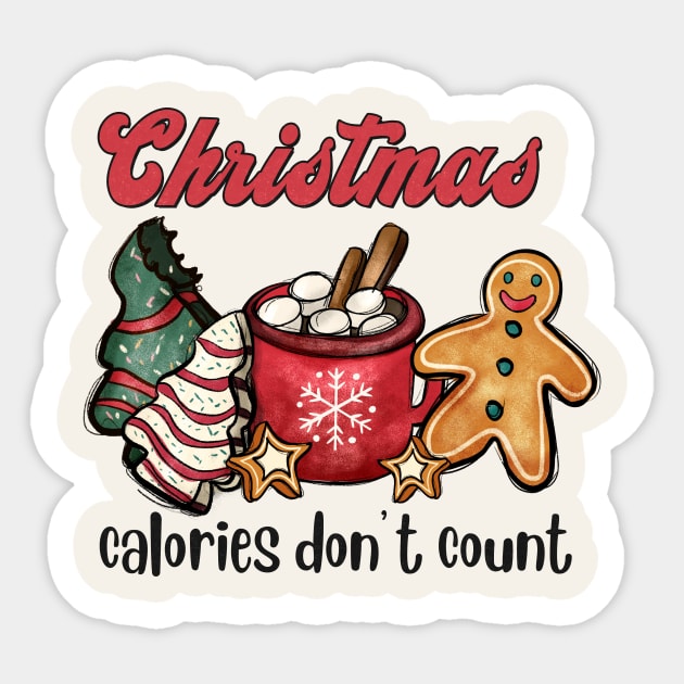 Christmas Calories Don't Count Sticker by Nessanya